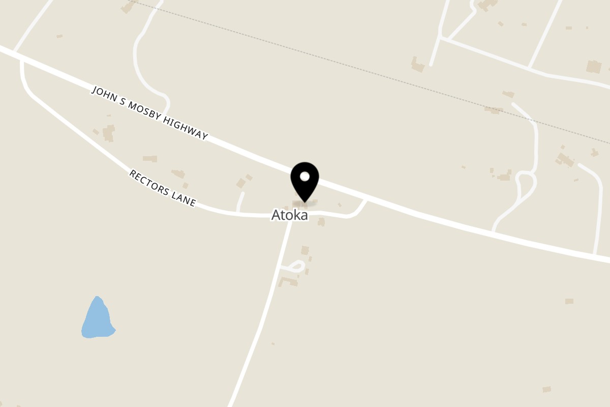 Map showing the location of Atoka Store & Mexican Grill on 1468 Atoka Rd in Marshall